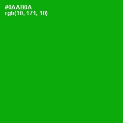 #0AAB0A - Forest Green Color Image