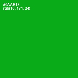 #0AAB18 - Forest Green Color Image