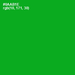 #0AAB1E - Forest Green Color Image