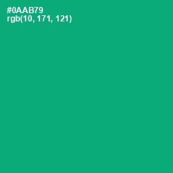 #0AAB79 - Jade Color Image