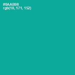 #0AAB98 - Persian Green Color Image