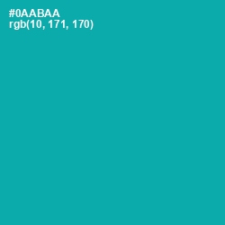 #0AABAA - Persian Green Color Image