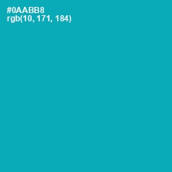 #0AABB8 - Bondi Blue Color Image