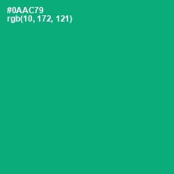 #0AAC79 - Jade Color Image