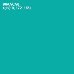 #0AACA6 - Persian Green Color Image