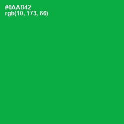 #0AAD42 - Green Haze Color Image