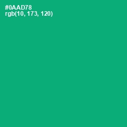 #0AAD78 - Jade Color Image