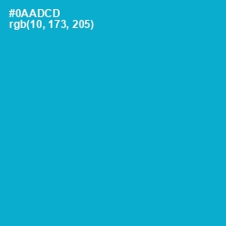 #0AADCD - Cerulean Color Image