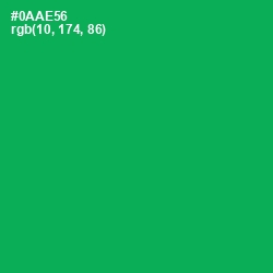 #0AAE56 - Green Haze Color Image