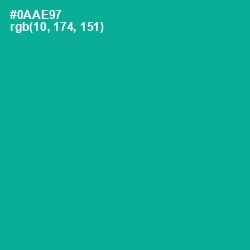 #0AAE97 - Persian Green Color Image