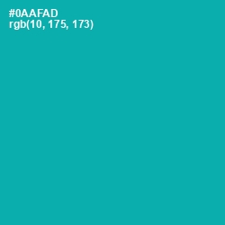 #0AAFAD - Eastern Blue Color Image