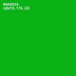 #0AB016 - Forest Green Color Image