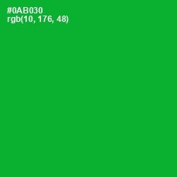 #0AB030 - Forest Green Color Image