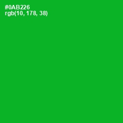 #0AB226 - Forest Green Color Image