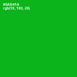 #0AB41A - Forest Green Color Image