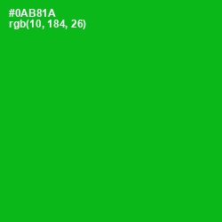 #0AB81A - Forest Green Color Image