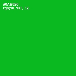 #0AB920 - Forest Green Color Image