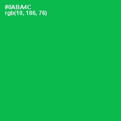 #0ABA4C - Jade Color Image