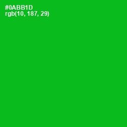 #0ABB1D - Forest Green Color Image