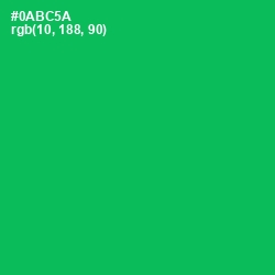 #0ABC5A - Jade Color Image