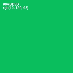 #0ABD5D - Jade Color Image