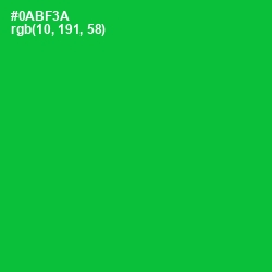 #0ABF3A - Forest Green Color Image