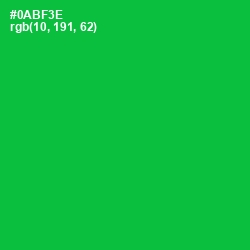 #0ABF3E - Forest Green Color Image