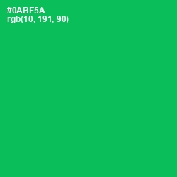 #0ABF5A - Jade Color Image