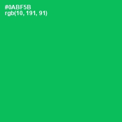 #0ABF5B - Jade Color Image