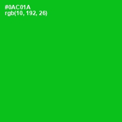 #0AC01A - Green Color Image