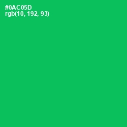 #0AC05D - Malachite Color Image