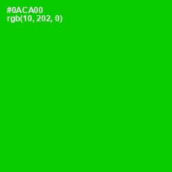 #0ACA00 - Green Color Image