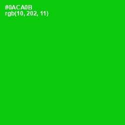 #0ACA0B - Green Color Image