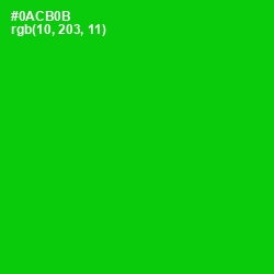 #0ACB0B - Green Color Image