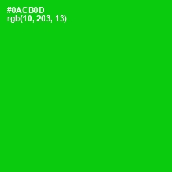 #0ACB0D - Green Color Image