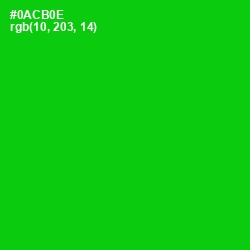 #0ACB0E - Green Color Image