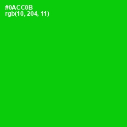 #0ACC0B - Green Color Image
