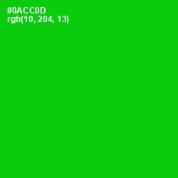 #0ACC0D - Green Color Image