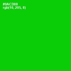 #0ACD08 - Green Color Image