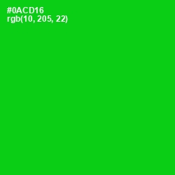 #0ACD16 - Green Color Image