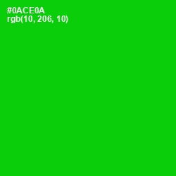 #0ACE0A - Green Color Image