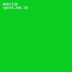 #0ACE20 - Green Color Image