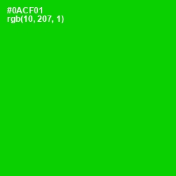 #0ACF01 - Green Color Image