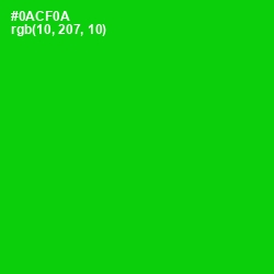 #0ACF0A - Green Color Image