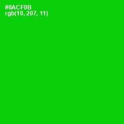 #0ACF0B - Green Color Image