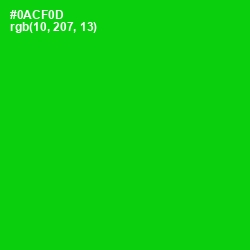 #0ACF0D - Green Color Image