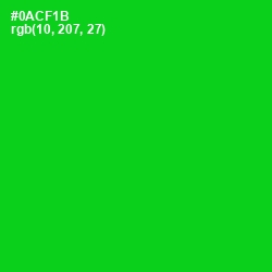 #0ACF1B - Green Color Image