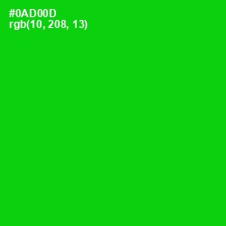 #0AD00D - Green Color Image