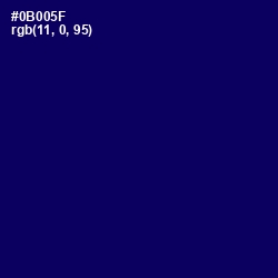 #0B005F - Gulf Blue Color Image