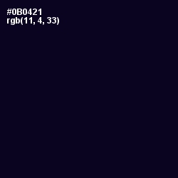 #0B0421 - Black Pearl Color Image